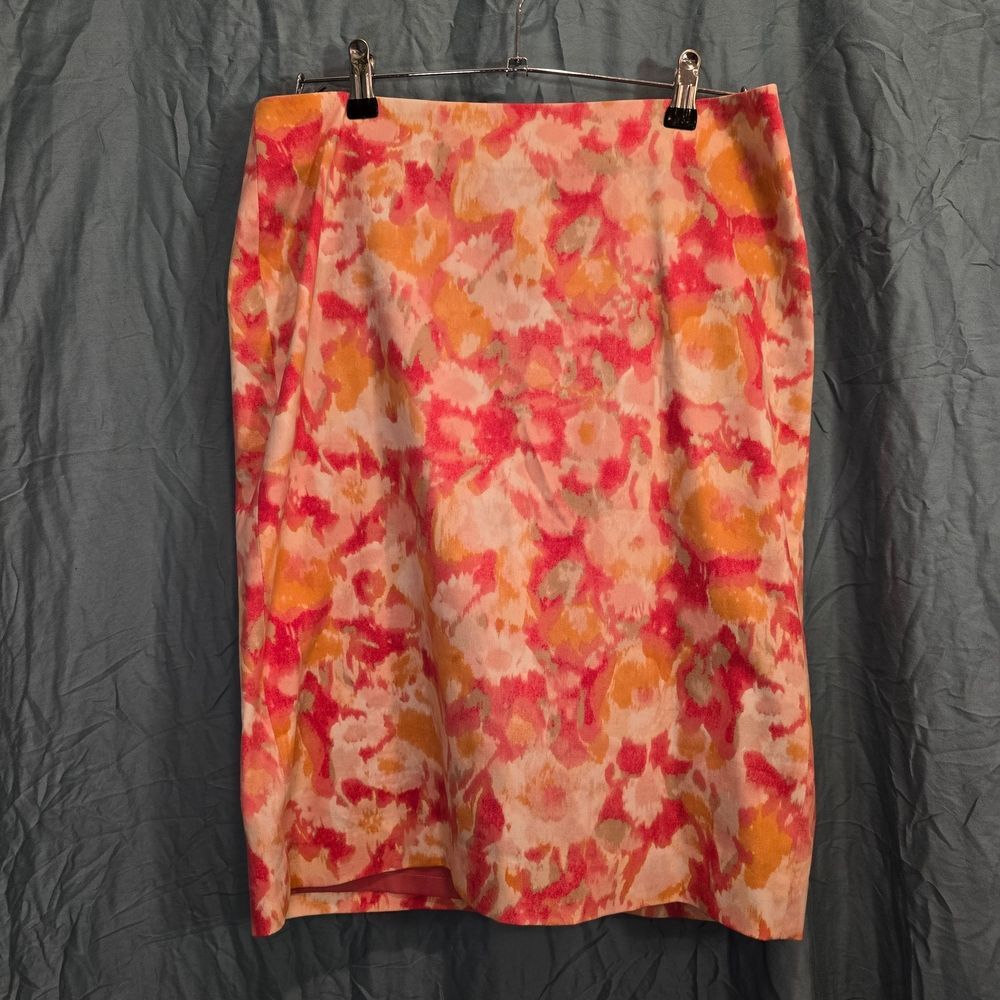 Talbots Floral Pencil Skirt - Pink, Orange, Yellow